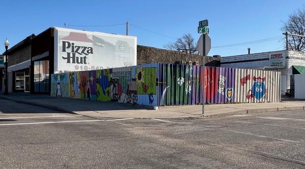2nd & Main Route 66 Fence Mural
