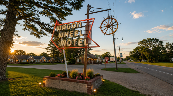 Wagon Wheel Sign
