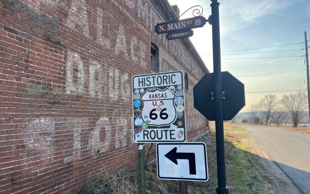 Route 66 Main & Front Street Signpost