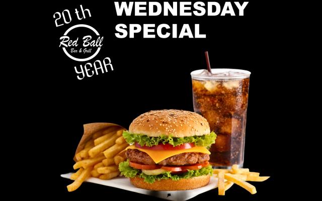 
<span>WEDNESDAY SPECIAL at Red Ball Bar & Grill</span>
