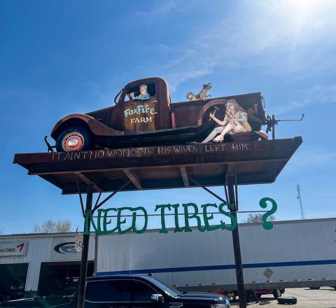 Tire Changing Woman